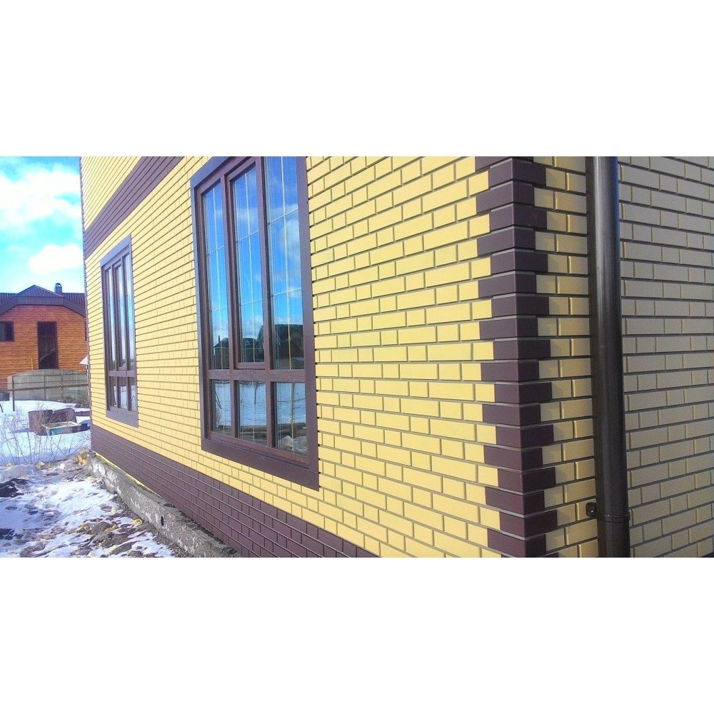 Фасадная панель Альта профиль кирпич клинкерный желтый