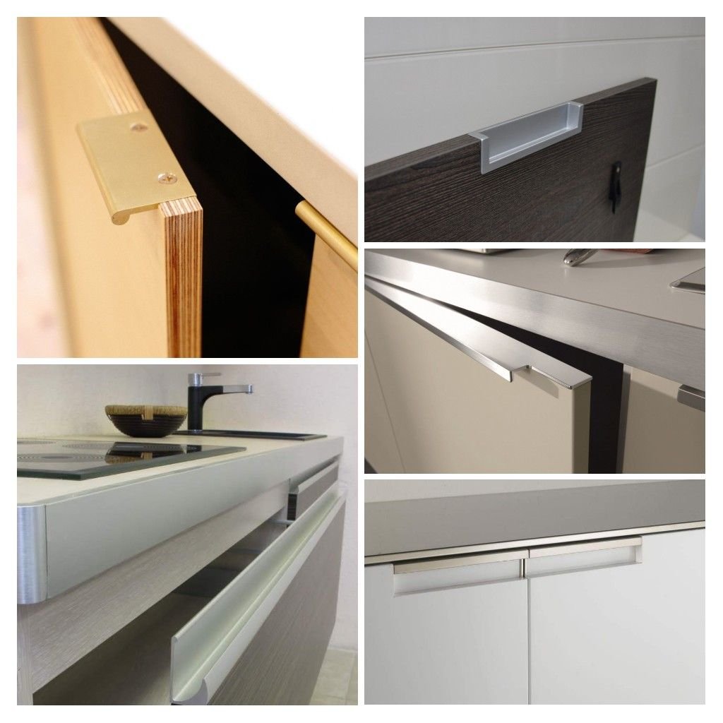 Врезные ручки для мебели на фасаде