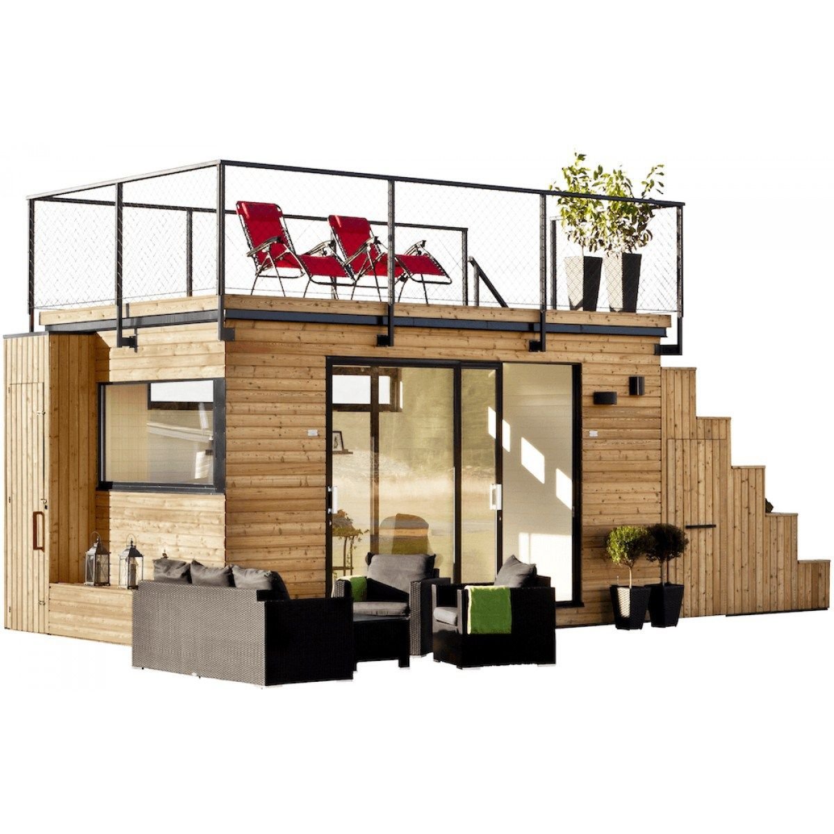 Беседка с террасой на крыше