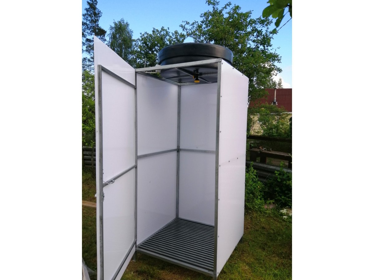 Душ садовый с раздевалкой и баком для душа Rostok 200л с подогревом