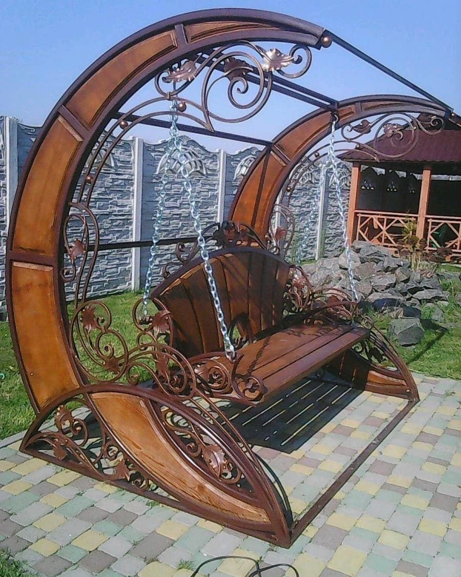 Кованые качели шикарные