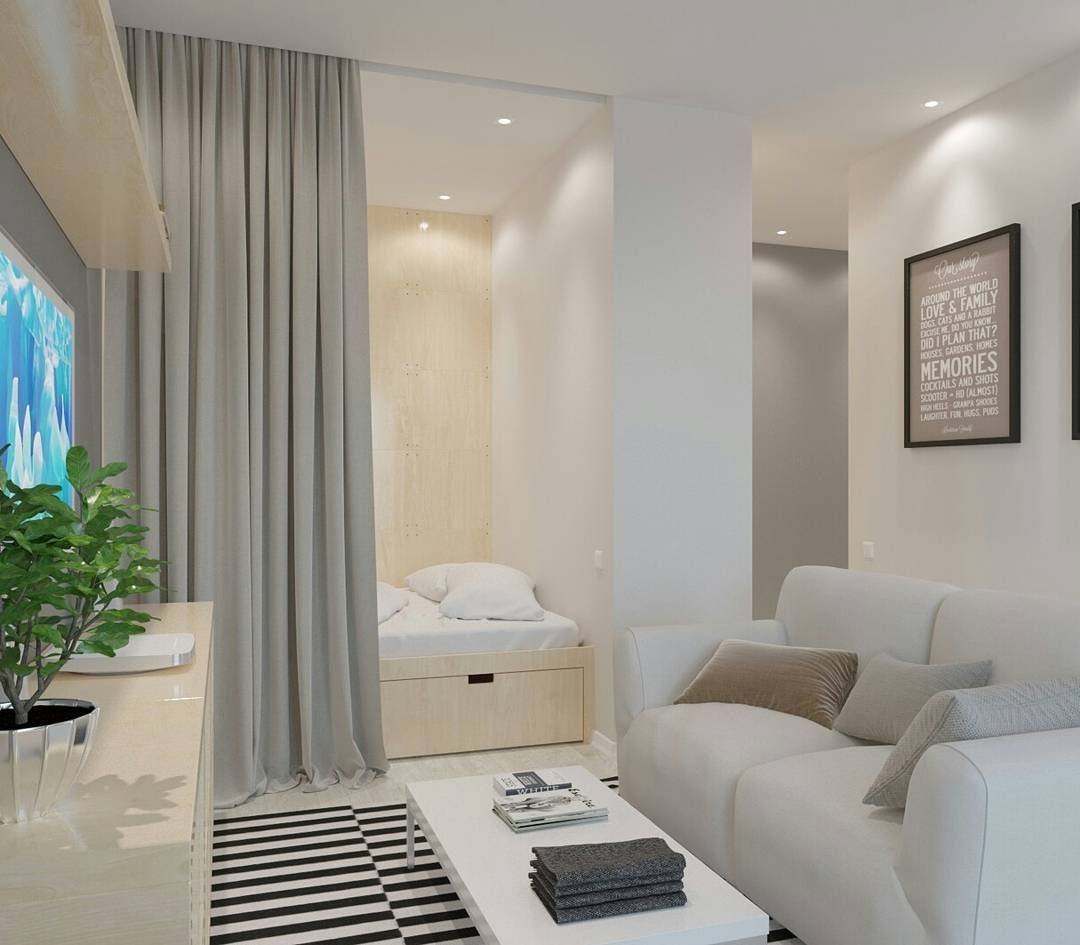 Интерьер однокомнатной квартиры