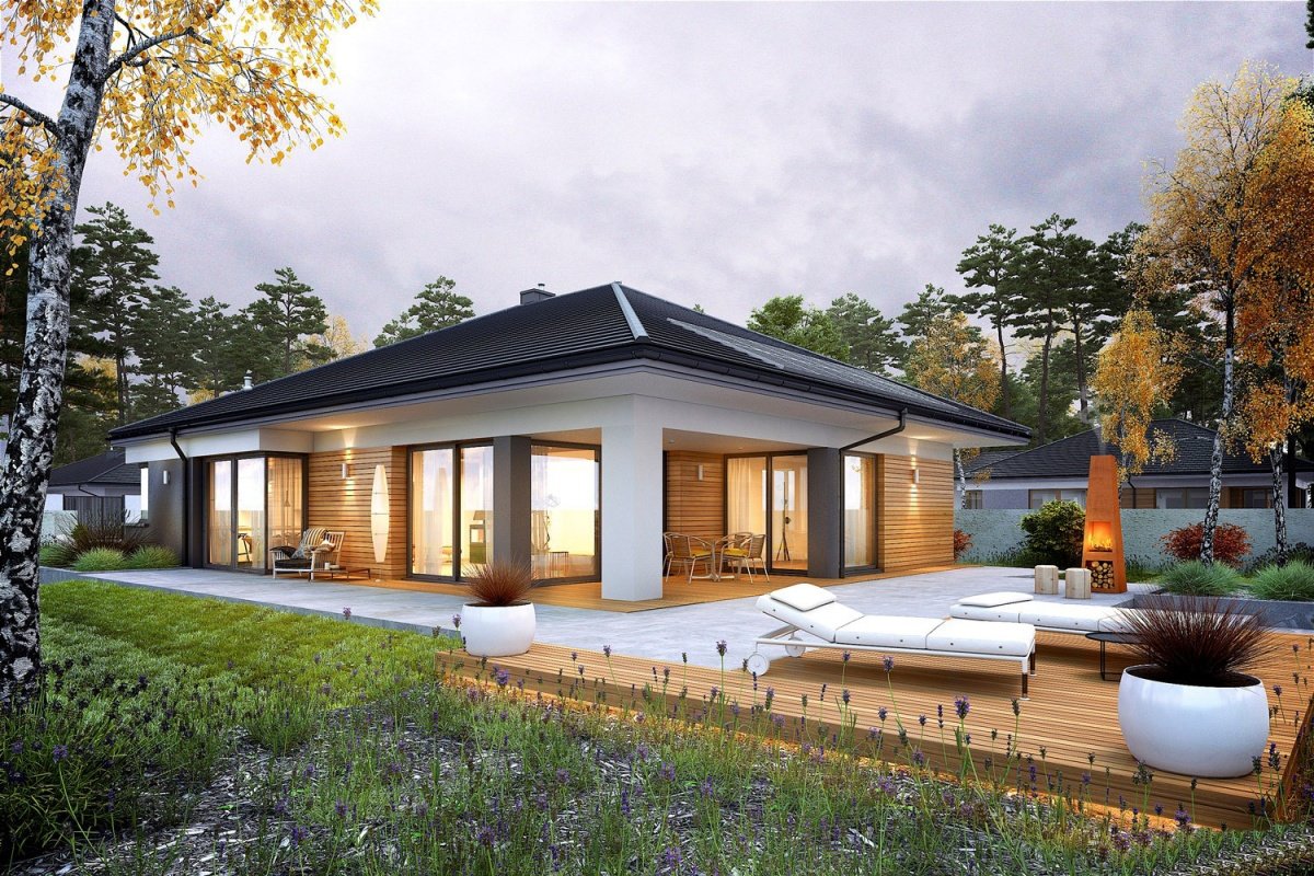 Одноэтажный дом 200кв с террасой