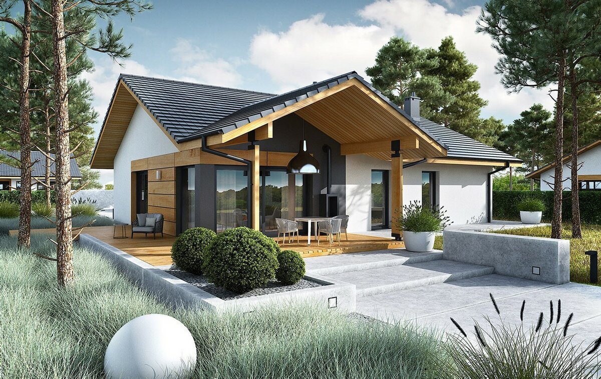 Z500 проекты одноэтажных с террасой