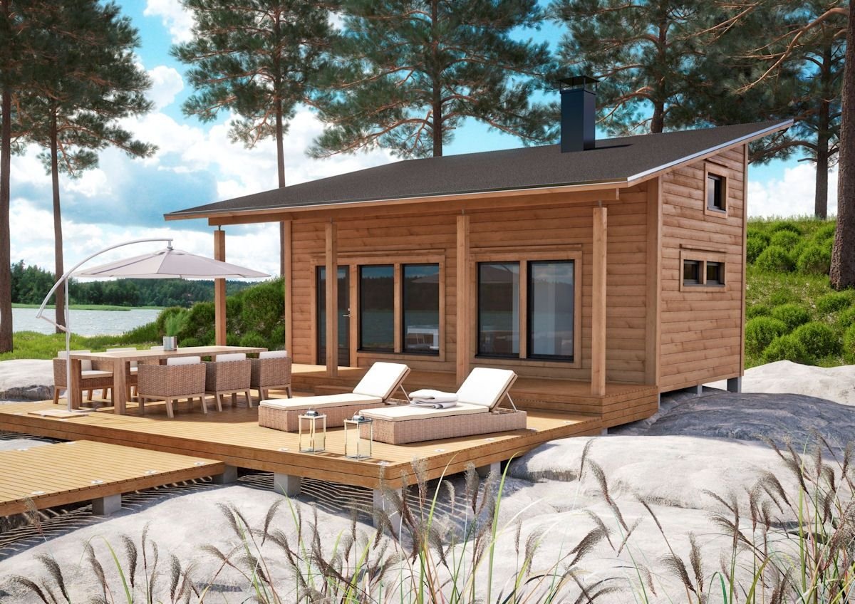 Дом из клееного бруса 1 этажный Kontio