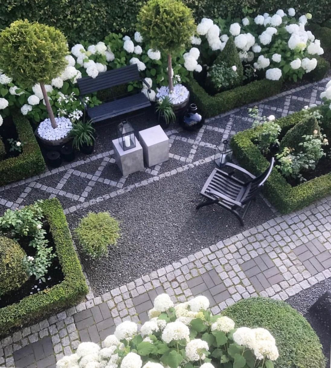 Клумба с самшитом