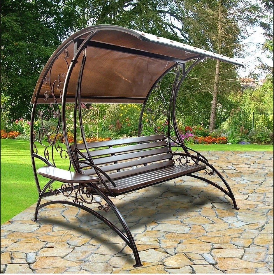 Кованые качели с навесом
