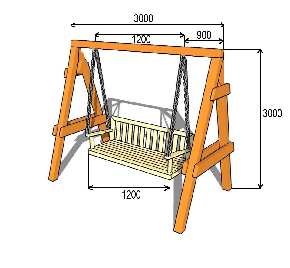 Качель Садовая деревянная чертежи