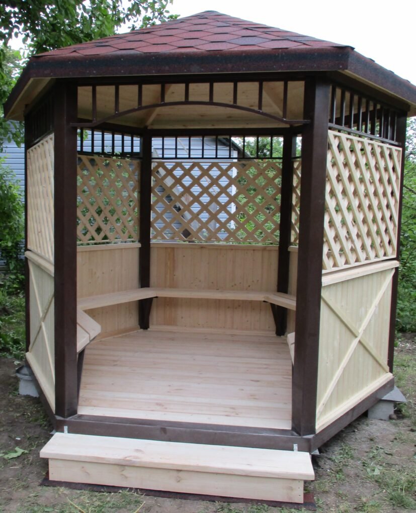 Шестигранная беседка пикник 10