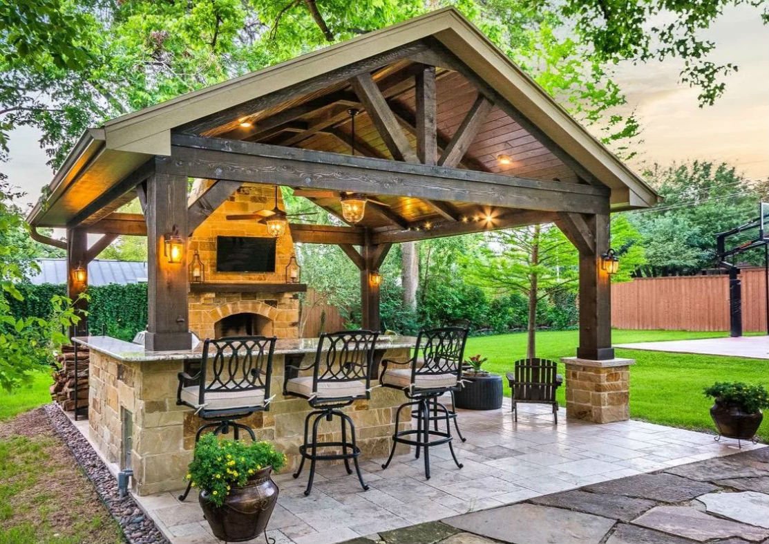 Беседки патио зона с мангалом