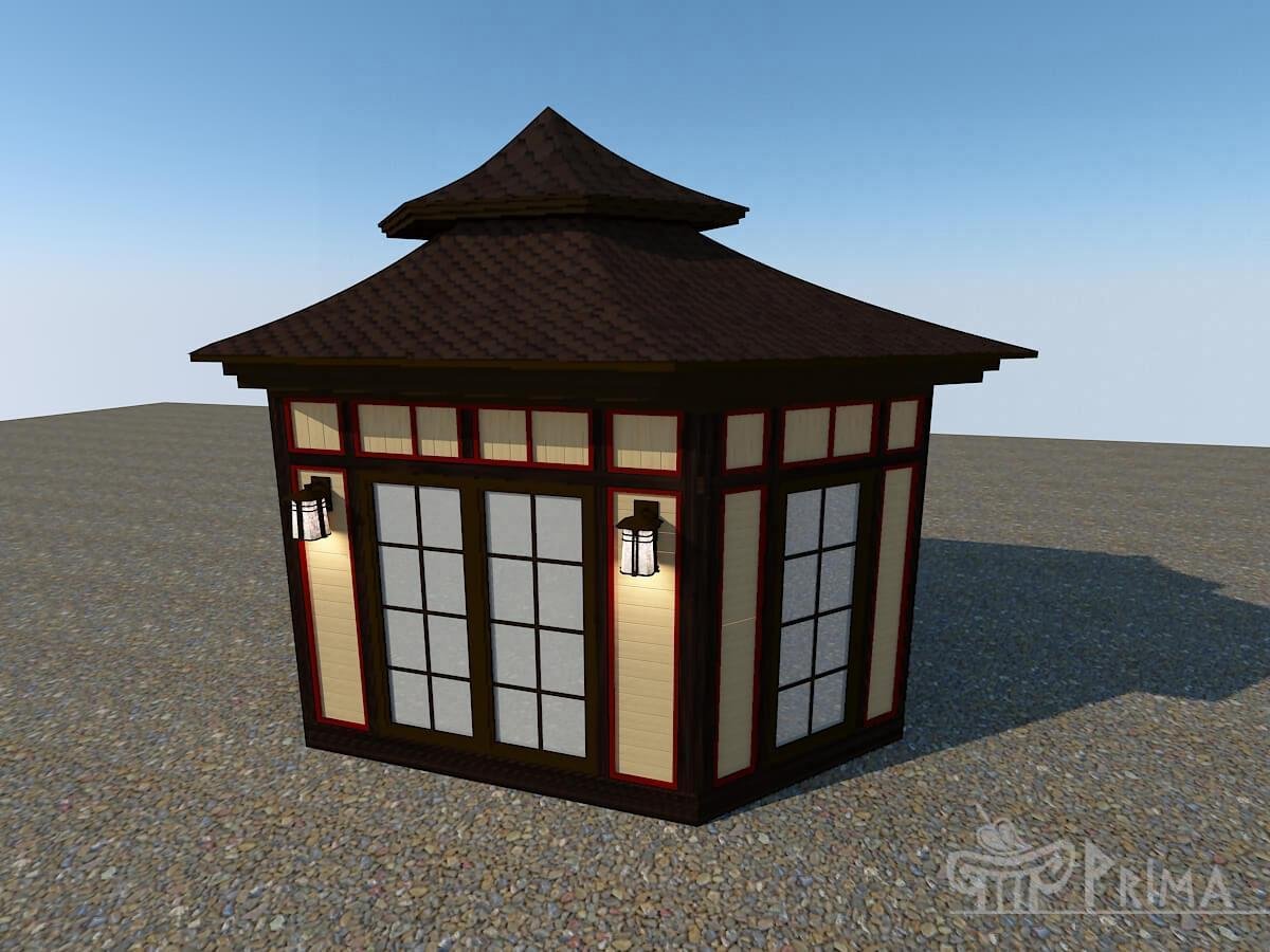 Закрытая китайская беседка