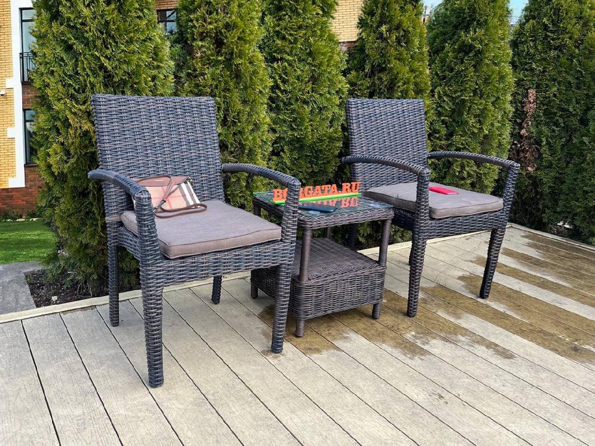 Мебель из искусственного ротанга кофейный комплект 210025