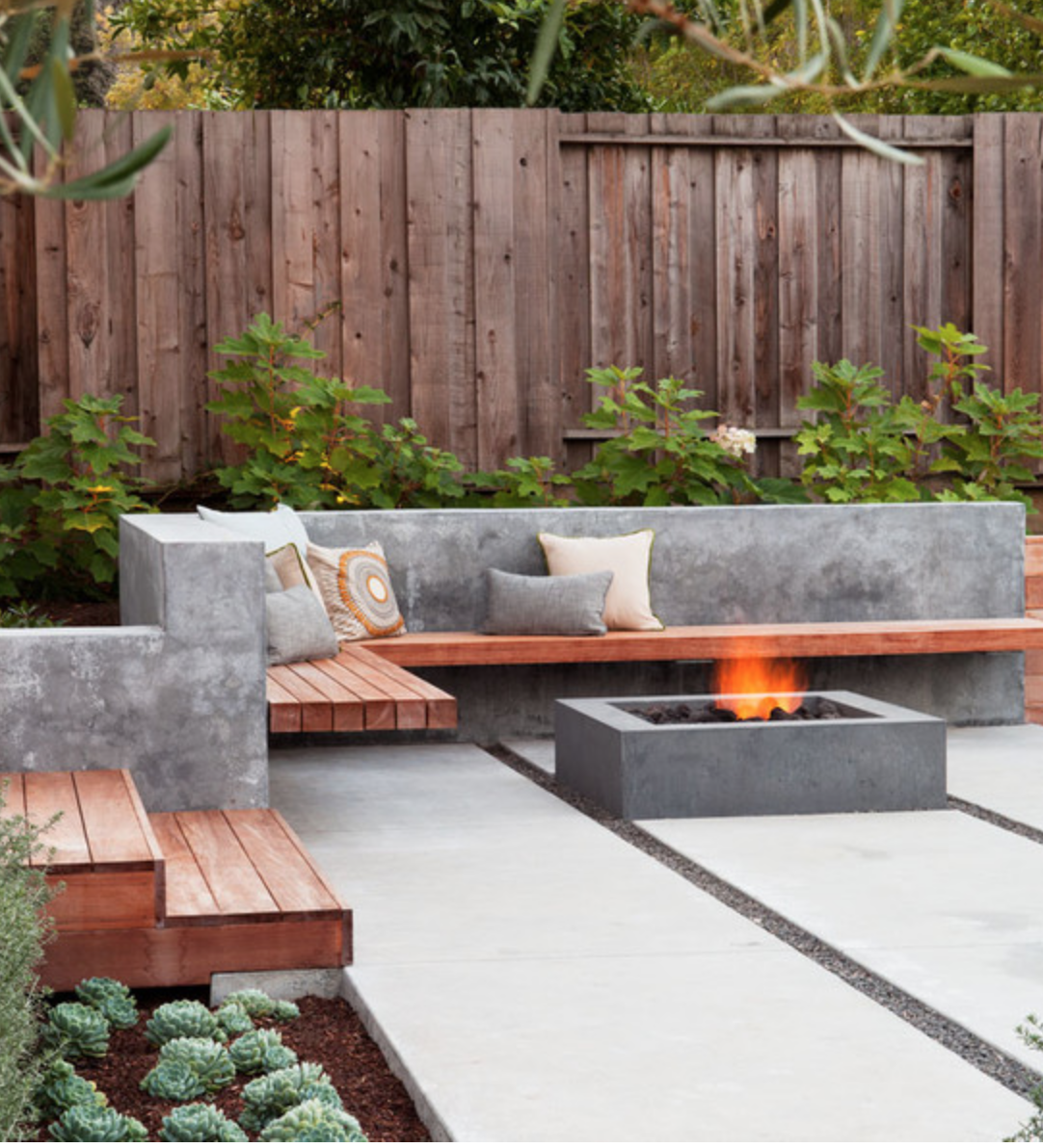 Патио из бетона