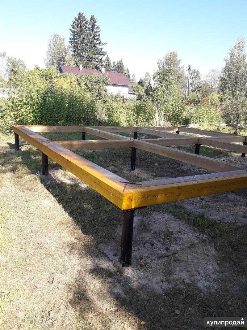 Беседка из бруса на винтовых сваях