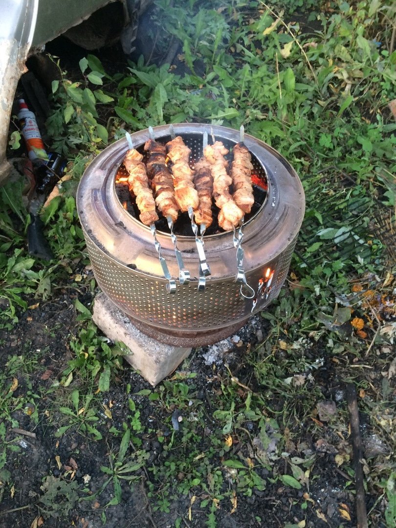 Мангал из стирального барабана