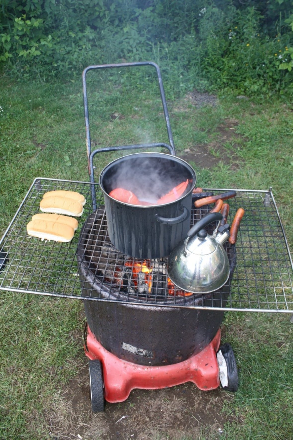 Кострище из барабана стиральной