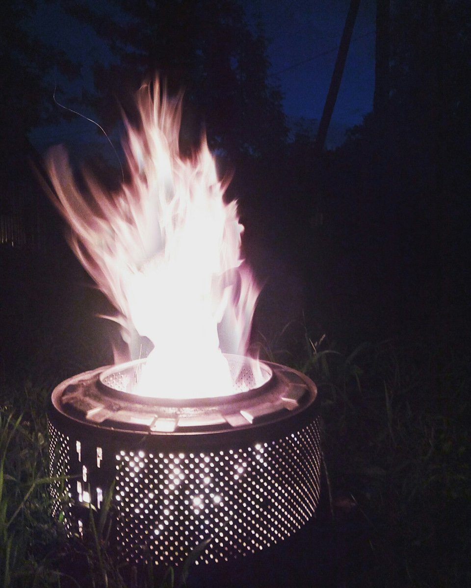 Очаг из барабана стиральной машины