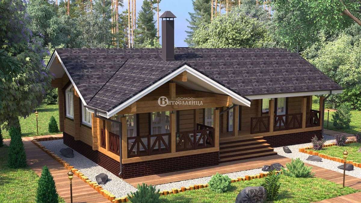 Дом Шале из бруса 100кв