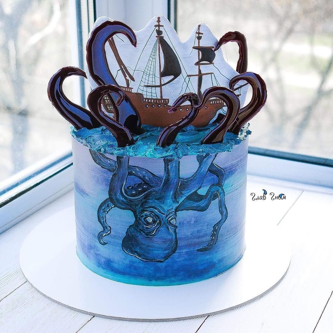 Декор торта морская тематика