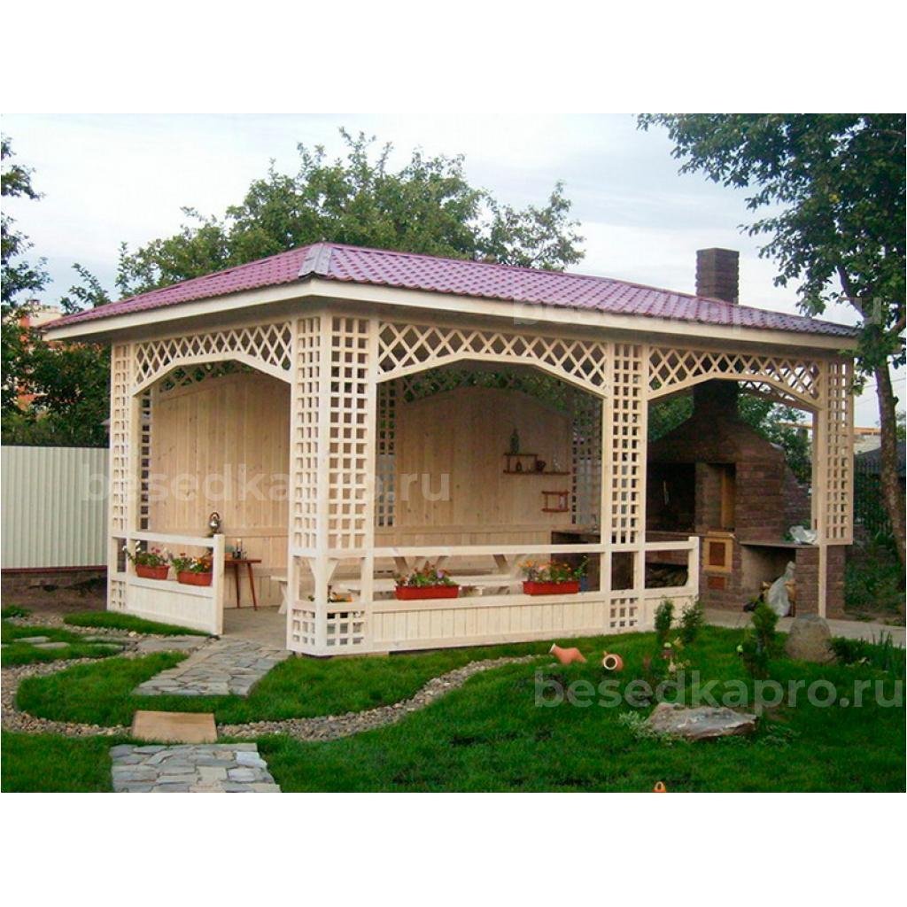 Летние деревянные беседки