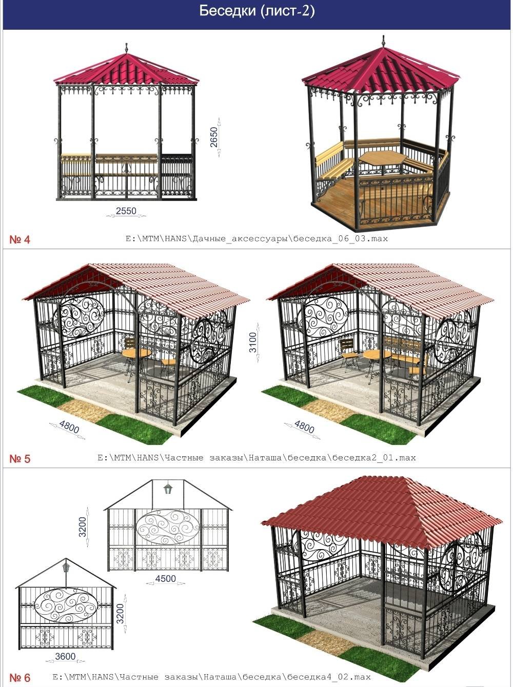 Беседка 2х2 чертеж
