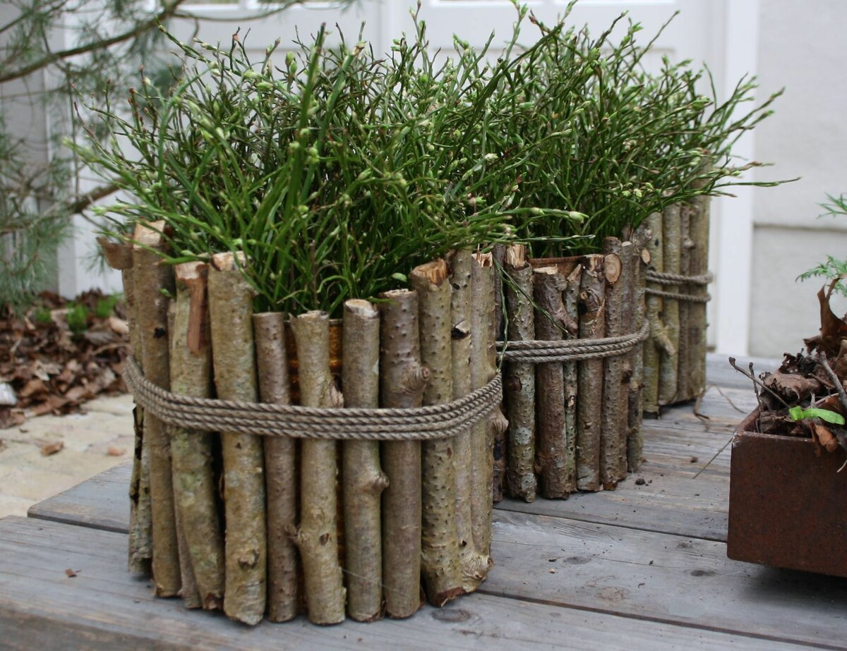 Декоративный заборчик из веток