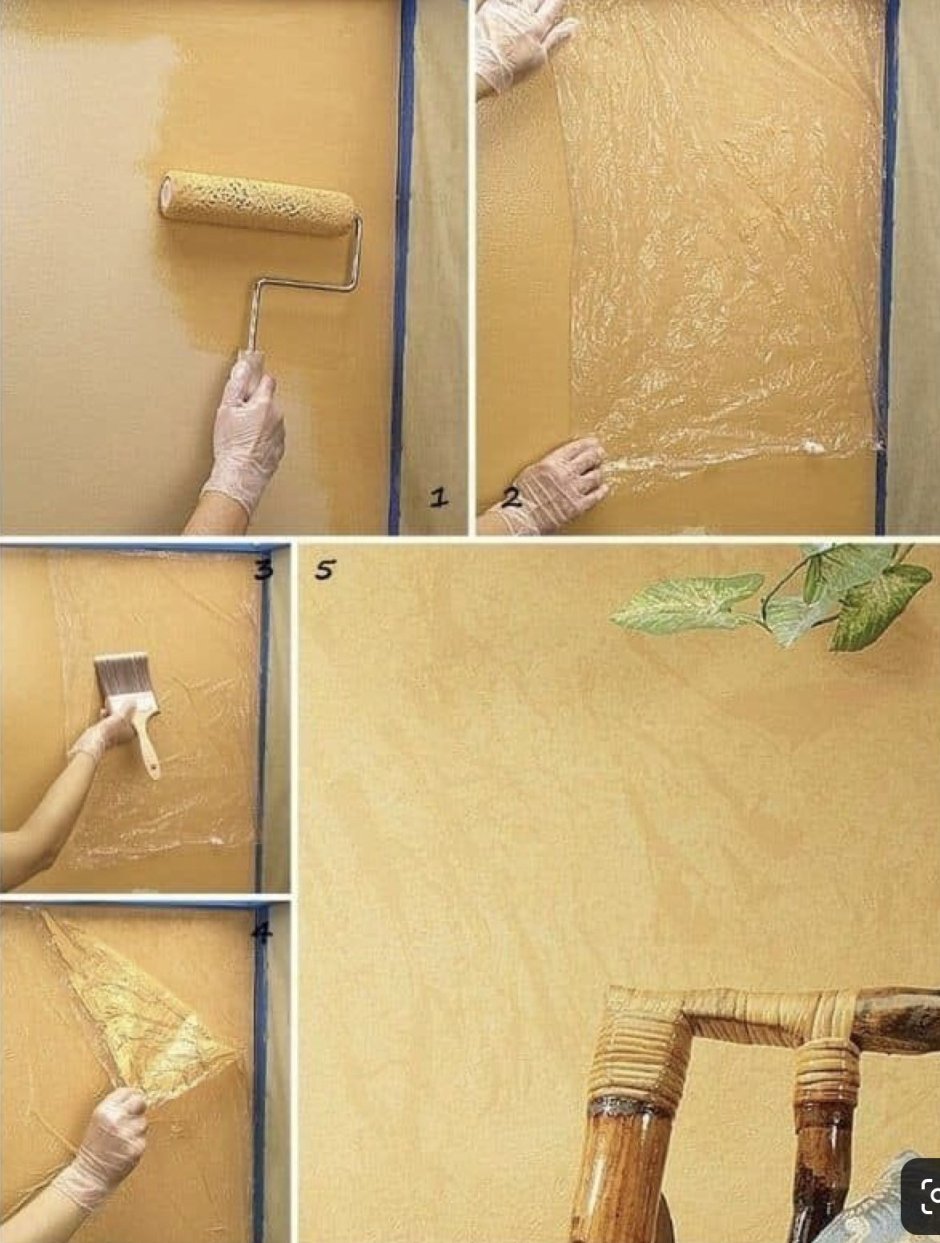 Декор стен фактурной краской