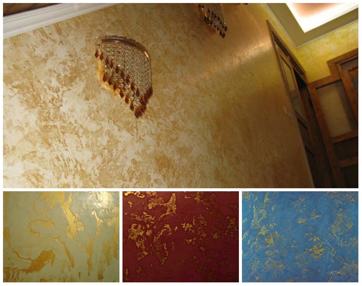 Венецианская короед штукатурка золото