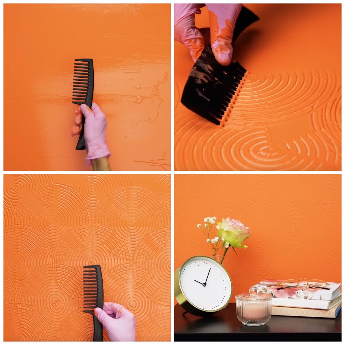 Декоративная штукатурка расческой