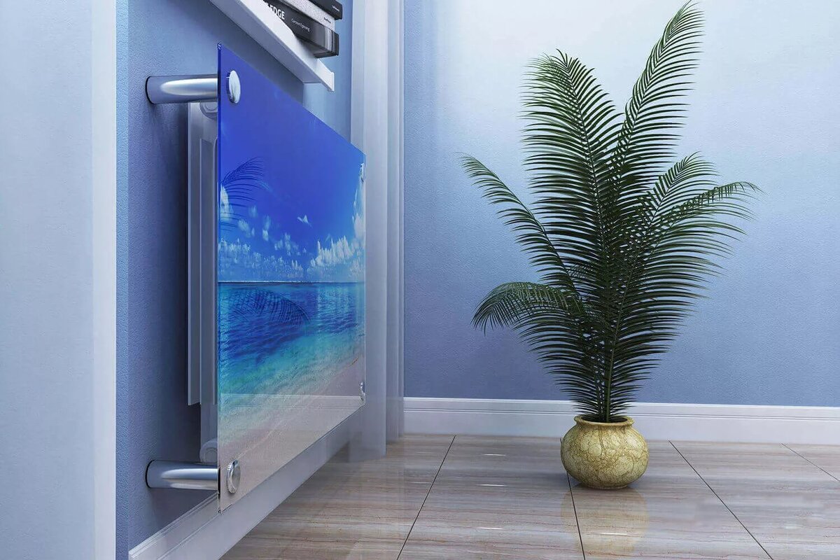 Стеклянный экран для радиатора