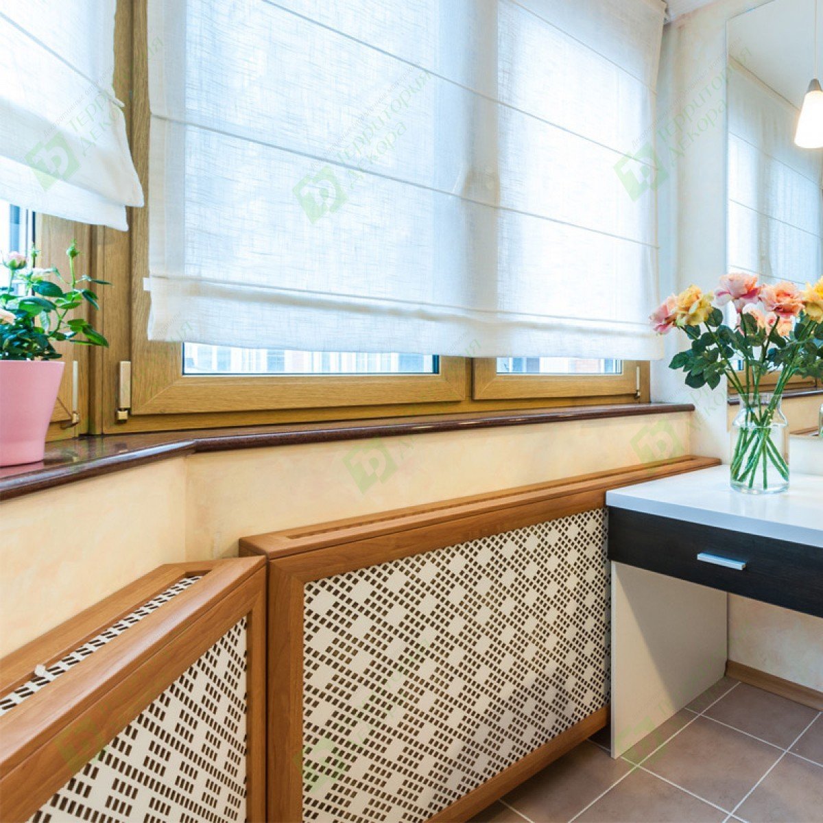 Экран на батарею на кухне