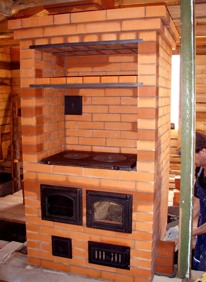 Отопительно варочная печь шведка голландка