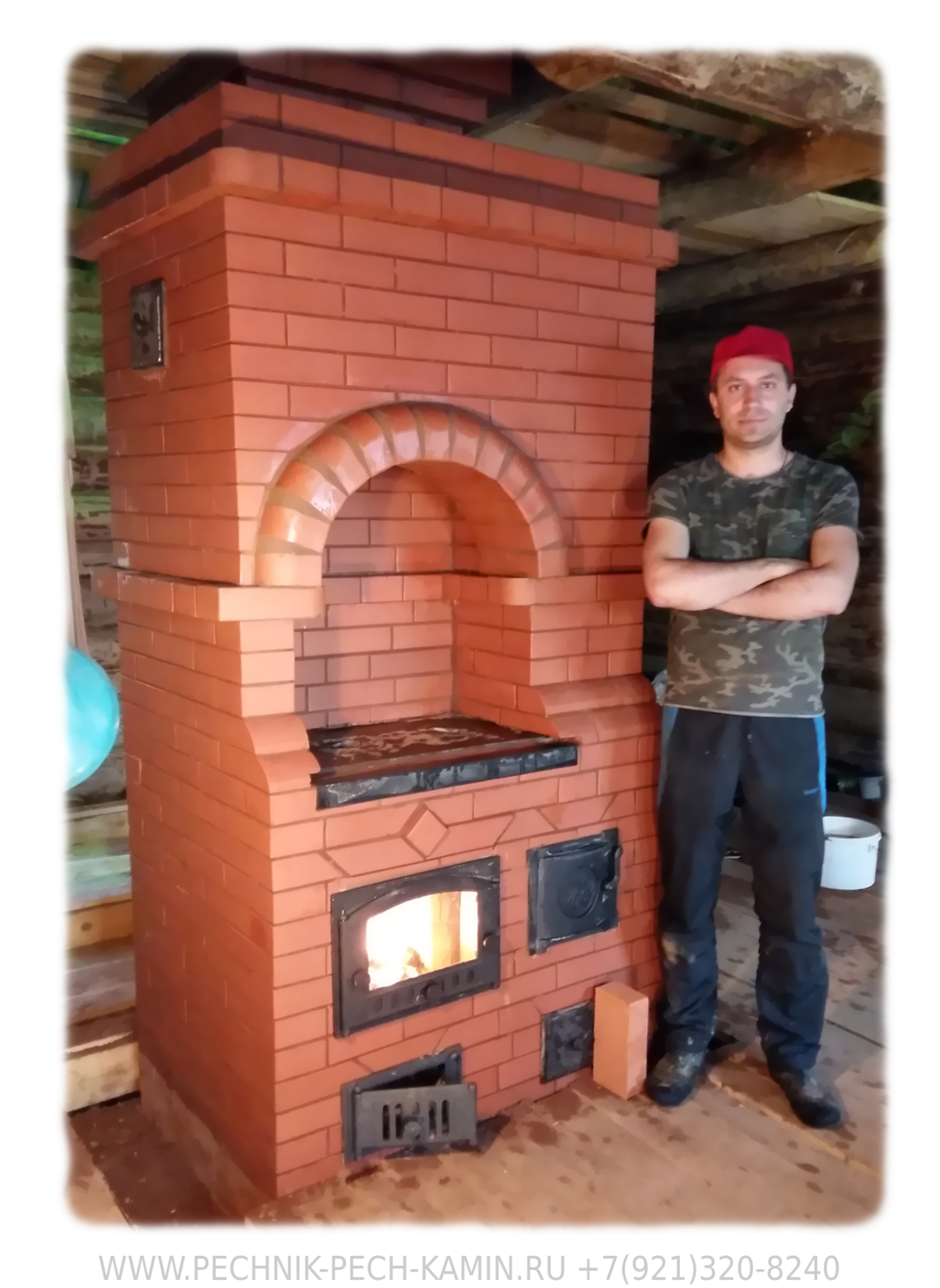 Отопительно варочная печь шведка голландка