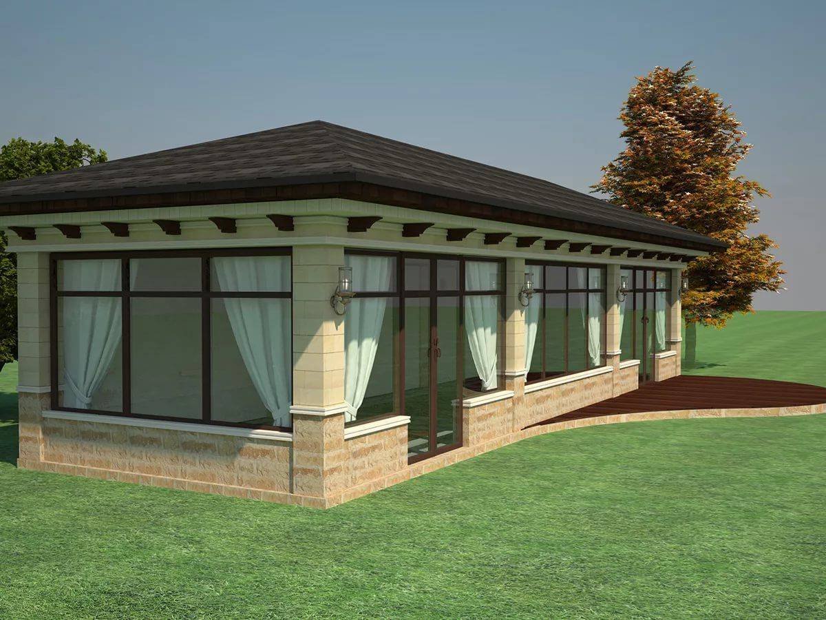 Застекленная веранда беседка деревянная