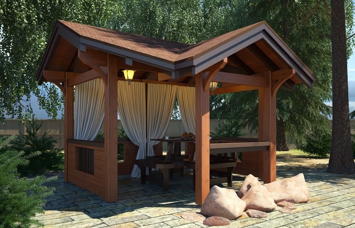 Беседка брусовая Gazebos