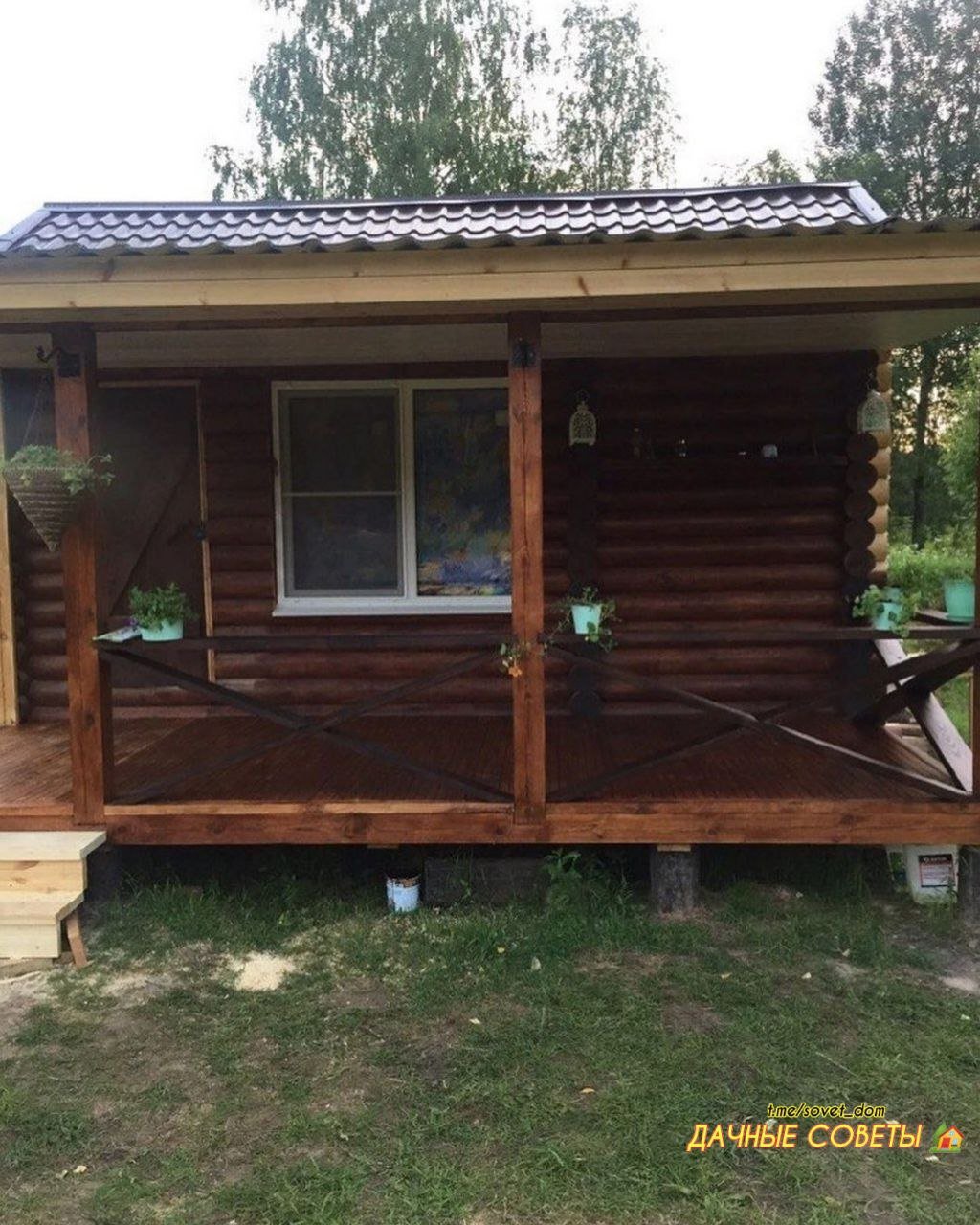 Баня с верандой