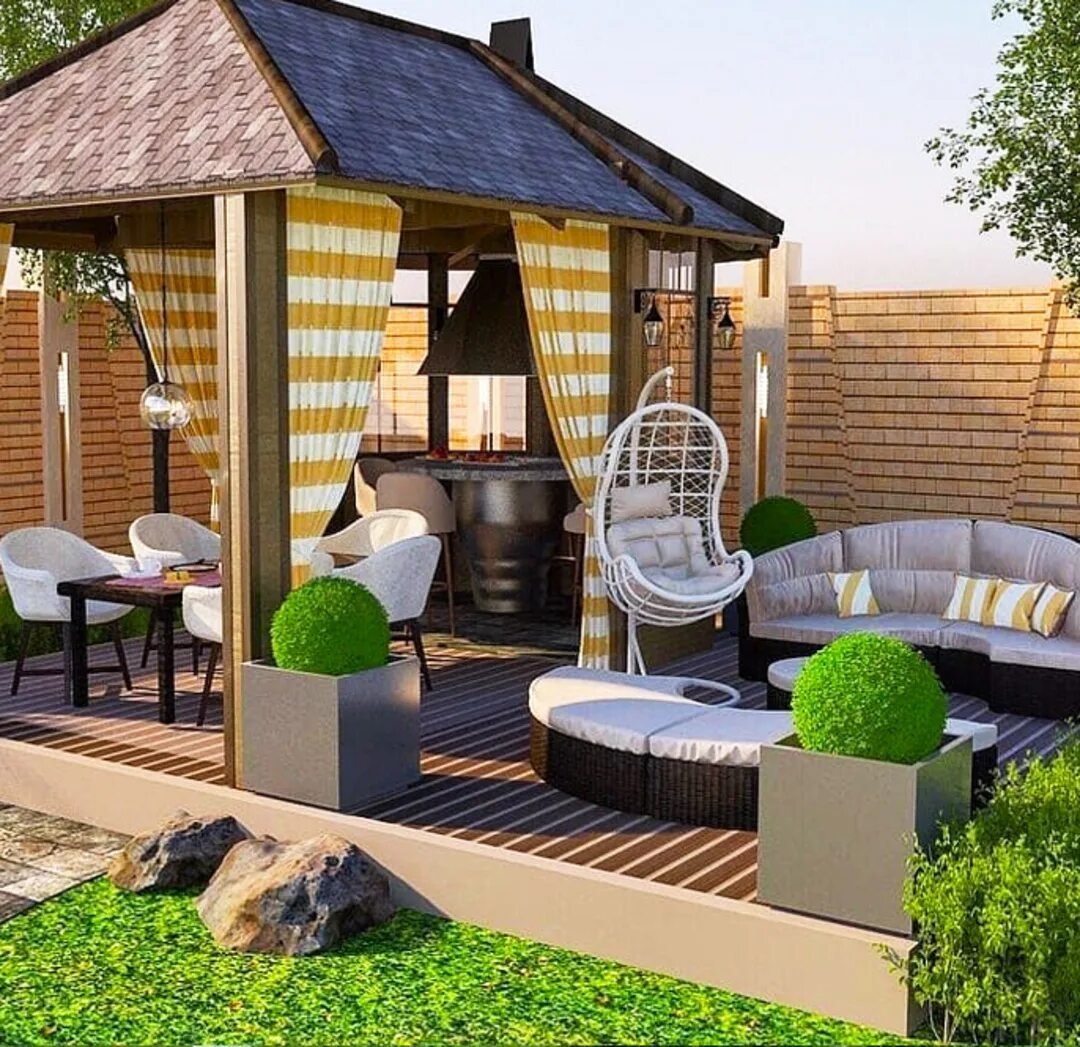 Ландшафт с беседкой