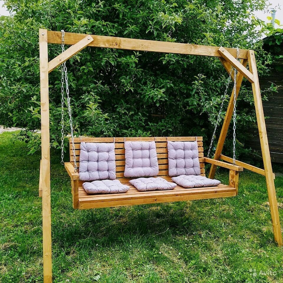 Качеля Садовая деревянная