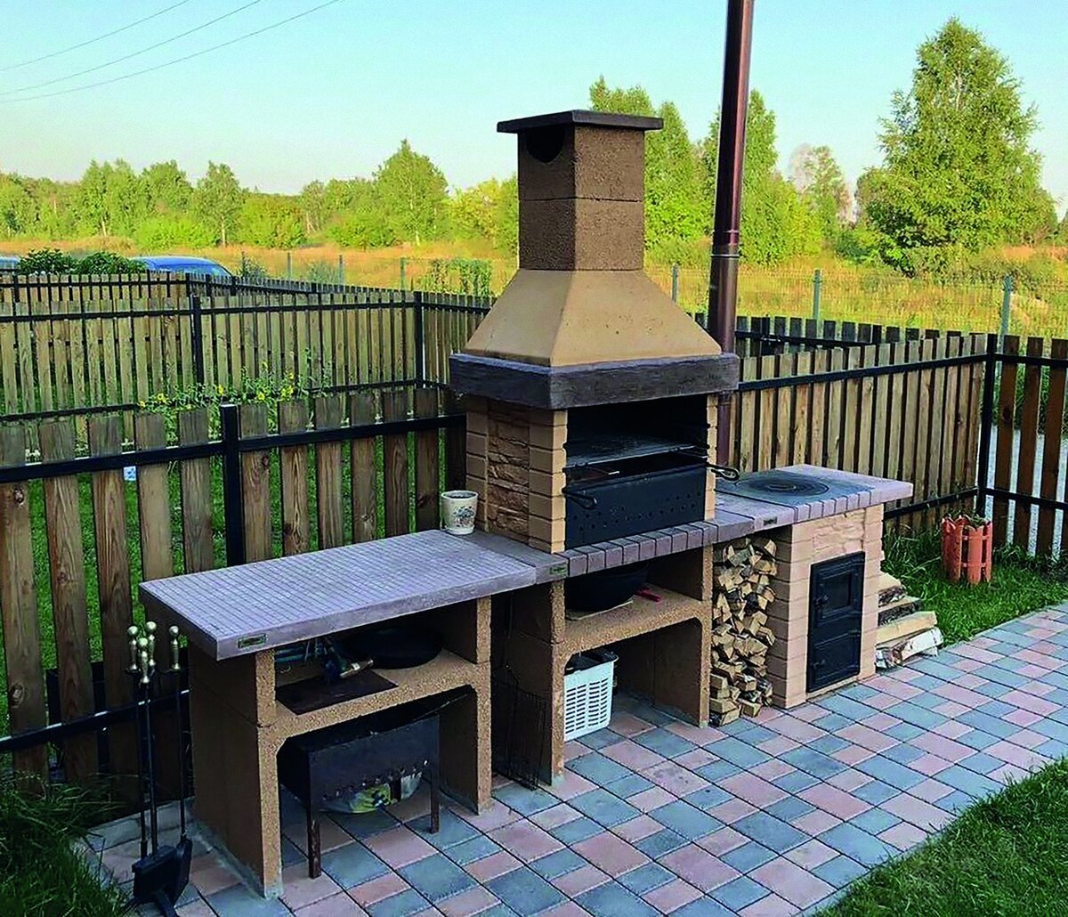 Барбекю, печь казан мангальная зона