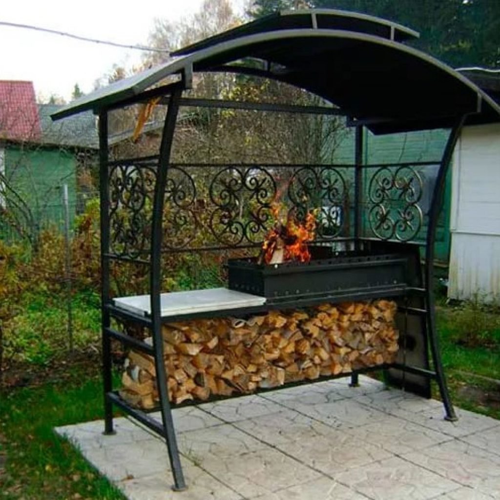 Мангал с крышей (беседка) BIGARDEN мм-27 с жаровней 3мм