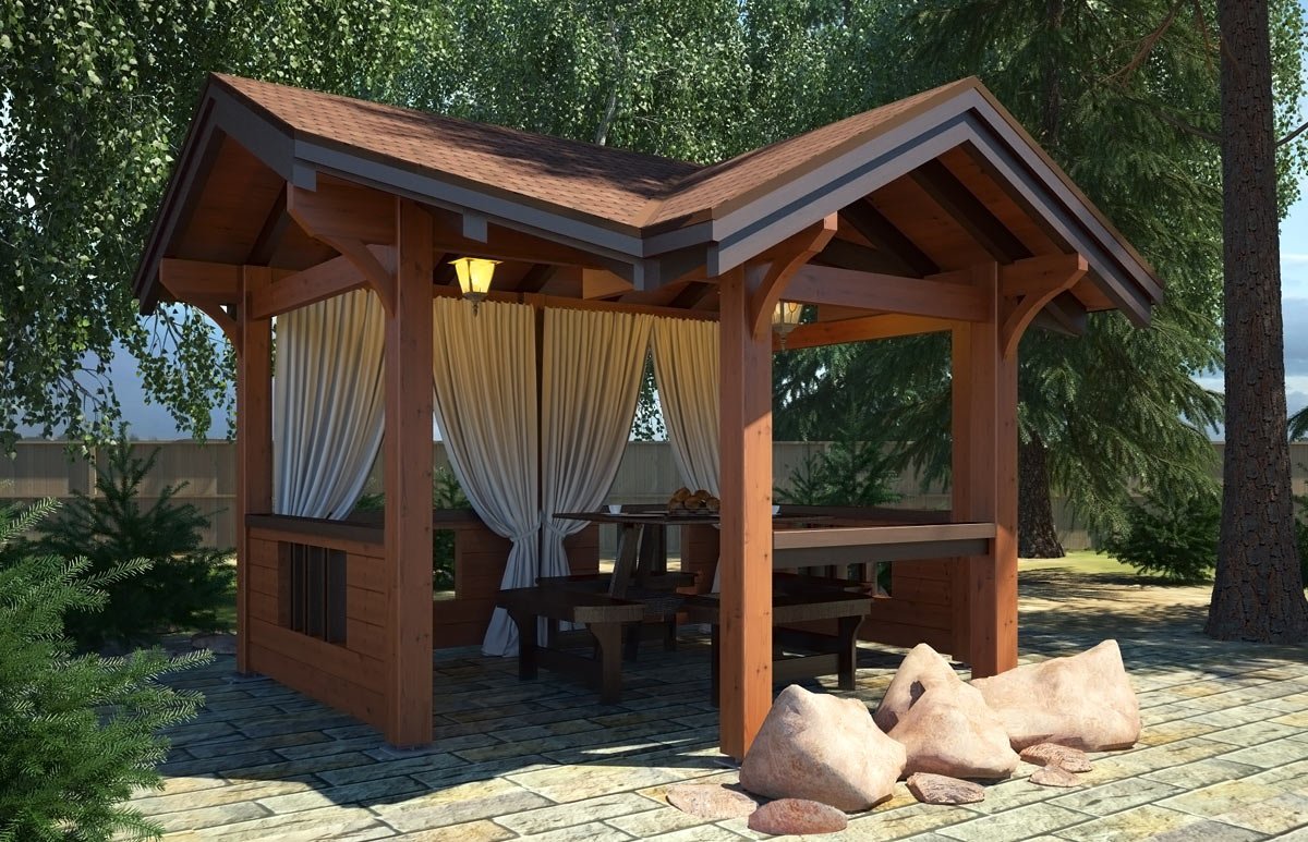 Беседка брусовая Gazebos