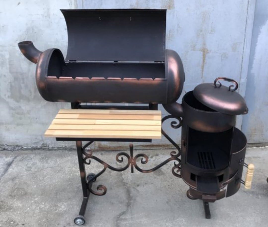 Мангал из баллона с коптилкой