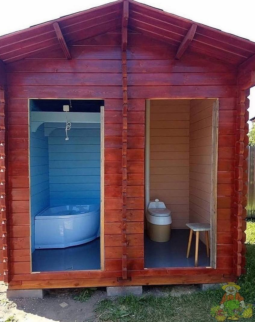Туалет с душем для дачи