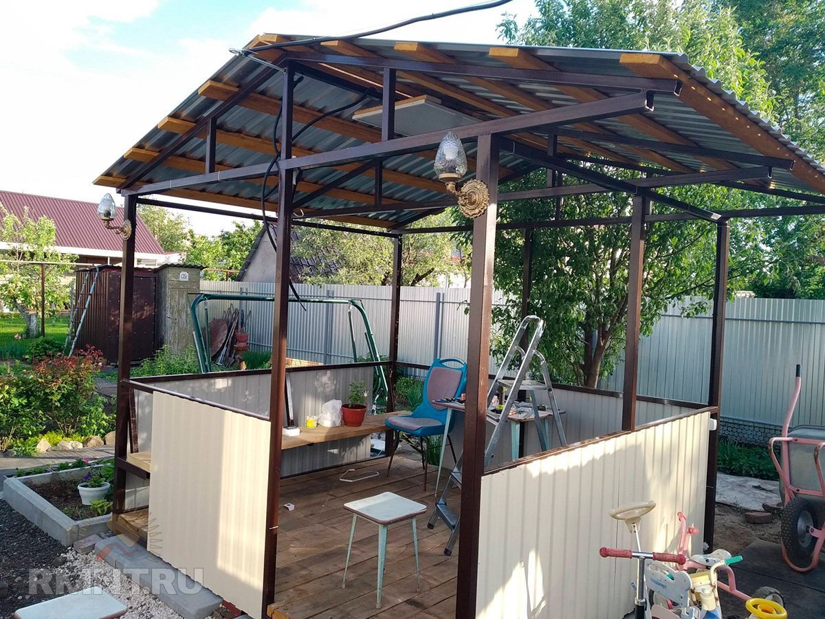 Беседка из поликарбоната своими руками