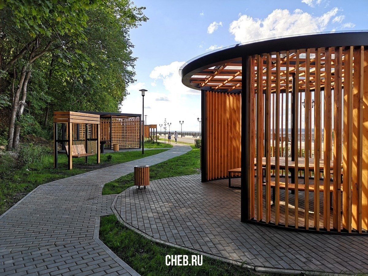 Беседки на Московской набережной Чебоксары