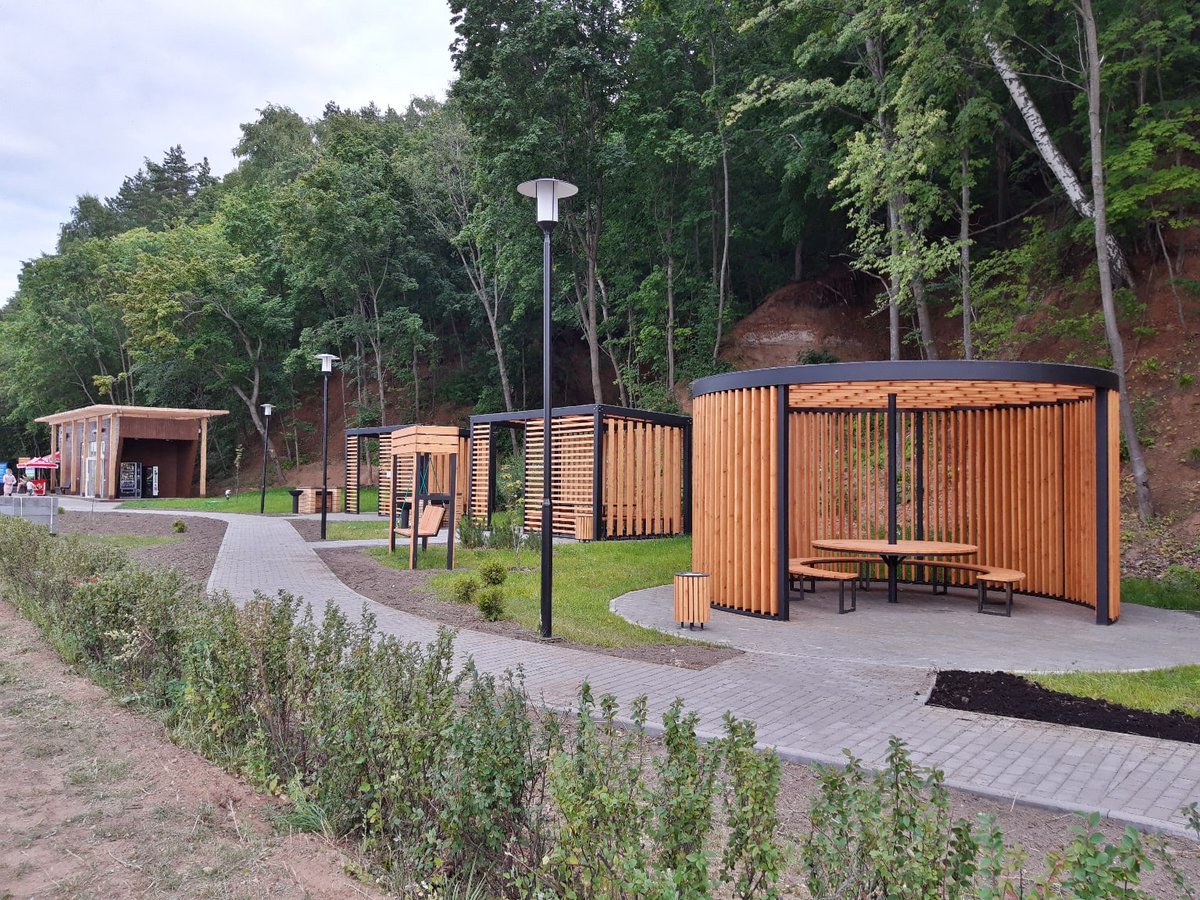 Беседки на набережной Чебоксары Волгарь