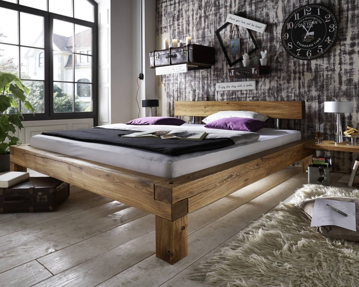 Кровать из массива дерева лофт 200на200