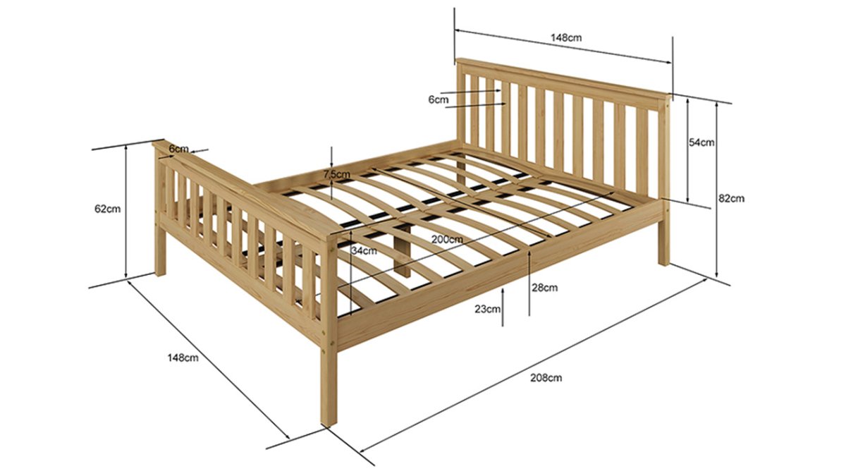 Чертеж деревянной кровати 120х200
