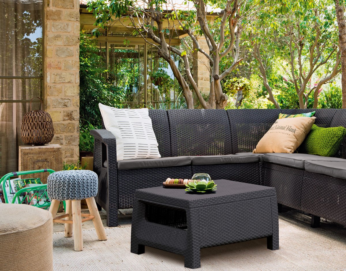 Набор садовой мебели Keter Corfu Relax Set Graphite/Gray (227816)