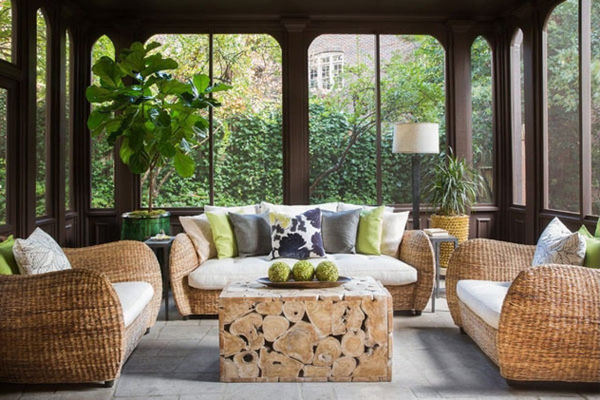 Ротанговая мебель в интерьере